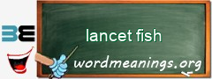 WordMeaning blackboard for lancet fish